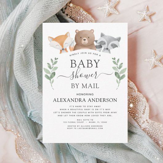 Baby shower per post Woodland Eucalyptus groen Kaart