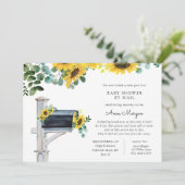 Baby shower per post Zonnebloemen in Postbus Kaart (Staand voorkant)