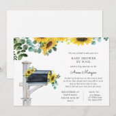 Baby shower per post Zonnebloemen in Postbus Kaart (Voorkant / Achterkant)