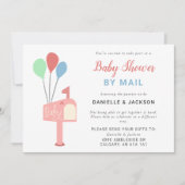 Baby shower per postbus met postwissel roze postbu kaart (Voorkant)