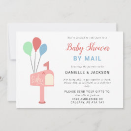 Baby shower per postbus met postwissel roze postbu kaart