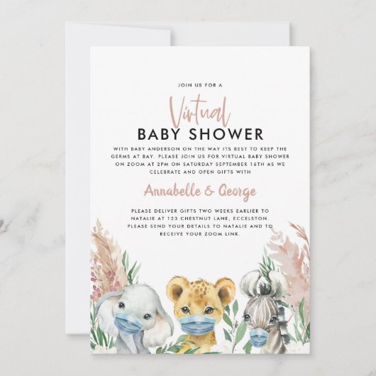 Baby shower per postdierlijk kovid masker (Voorkant)