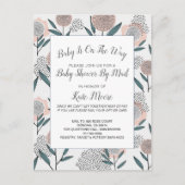 Baby shower per posthand getrokken Roos Floral Uitnodiging Briefkaart (Voorkant)
