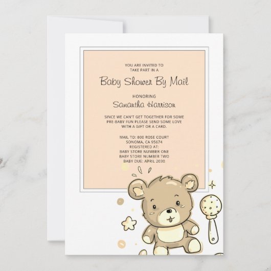 Baby shower per postuitnodiging kaart (Voorkant)