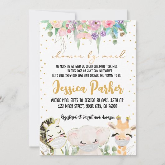 Baby shower per postuitnodiging kaart (Voorkant)