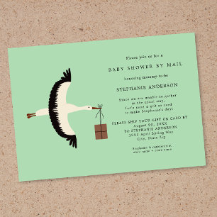 Baby shower per postzending opslaan en verpakken kaart