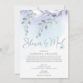 Baby shower per Waterverf Lila en Sky Blue Kaart (Voorkant)