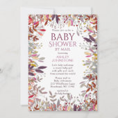 Baby shower per Waterverf Wilde bloemen Kaart (Voorkant)