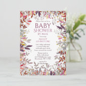 Baby shower per Waterverf Wilde bloemen Kaart (Staand voorkant)