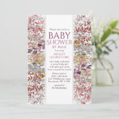 Baby shower per Waterverf Wilde bloemen Kaart (Staand voorkant)
