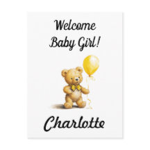 Baby Shower, Persoonlijke Teddybeerkaart, Uniseks,
