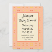 Baby Shower Perzik Geel Geometrische QR Code Kaart (Achterkant)