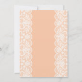 Baby shower Perzik Kant Glitter Bow Meisje Uitnodi Kaart (Achterkant)