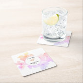 *~* Baby shower Perzik Roze Bloemen Voeten Waterve Kartonnen Onderzetters (Insitu)