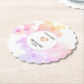 *~* Baby shower Perzik Roze Bloemen Zachte Waterve Kartonnen Onderzetters (Gekanteld)