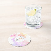 *~* Baby shower Perzik Roze Bloemen Zachte Waterve Kartonnen Onderzetters (Insitu)