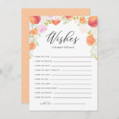 Baby shower perziken en bloemen — Vermaakt Kaart (Voorkant / Achterkant)