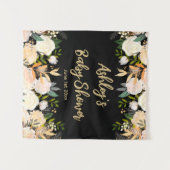 Baby shower Photo Booth Achtergrond Floral Prop Zw Wandkleed (Voorkant (horizontaal))