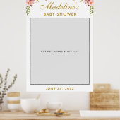 Baby shower Photo Booth Prop | Goudroze Floral Poster (Keuken)