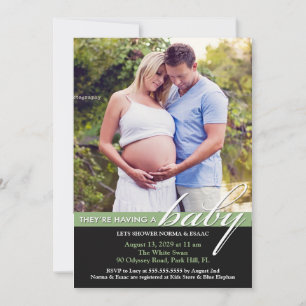 baby shower Photo Flat Invitation Kaart