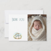 Baby Shower Photo Thank You Note Dinosaur Dino Bedankkaart (Voorkant)