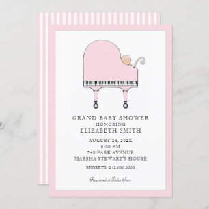Baby shower Piano Music Kaart
