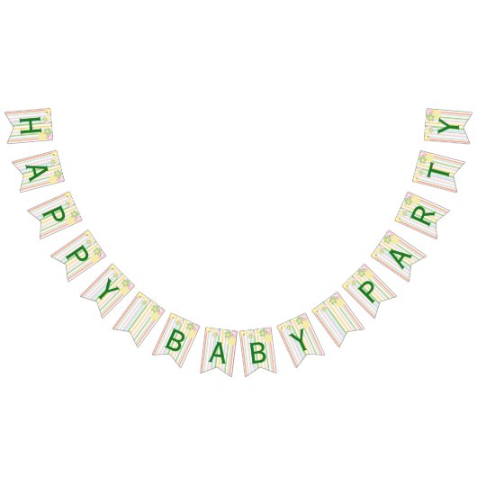 Baby shower "Picknick Floral" Swallowtail Banner (Alle)