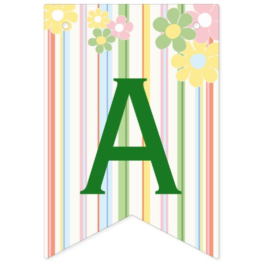 Baby shower "Picknick Floral" Swallowtail Banner (Tweede vlag)