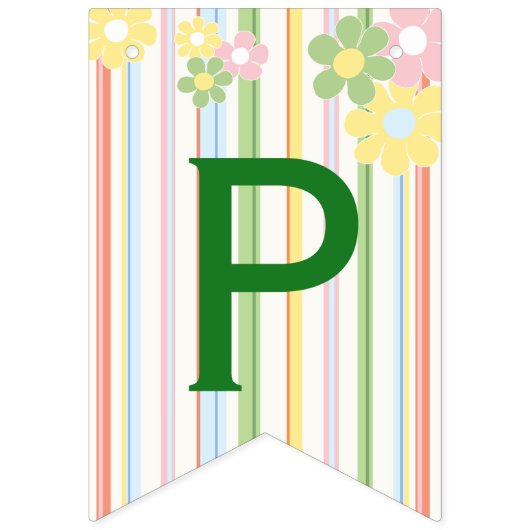 Baby shower "Picknick Floral" Swallowtail Banner (Derde vlag)