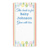Baby shower "Picnic Floral" Bladzijde 8 Etiket (Voorkant)