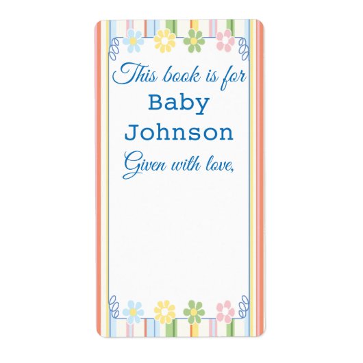 Baby shower "Picnic Floral" Bladzijde 8 Etiket (Voorkant)