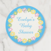Baby shower Picnic Floral Stripes Bedankjes Labels (Achterkant)