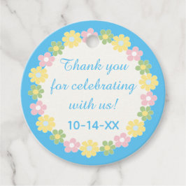 Baby shower Picnic Floral Stripes Bedankjes Labels