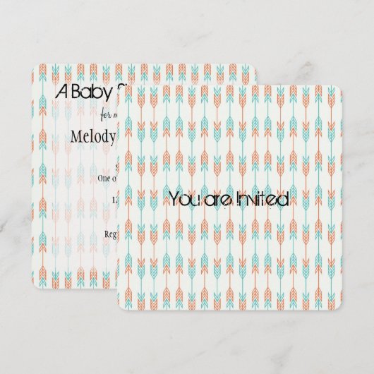 Baby shower Pijlen Kaart (Voorkant / Achterkant)