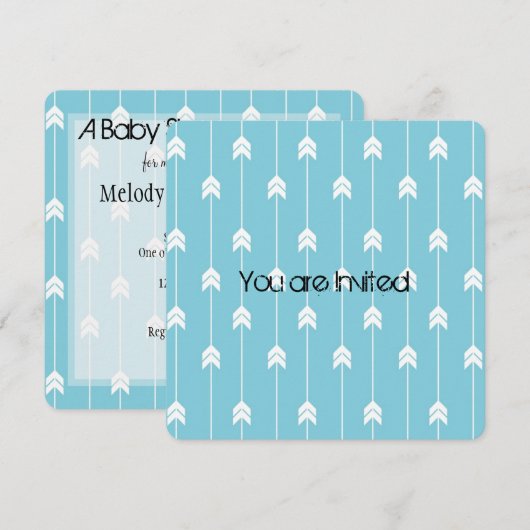 Baby shower Pijlen Kaart (Voorkant / Achterkant)