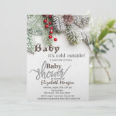 Baby shower Pijnboomvertakkingen Kaart (Staand voorkant)