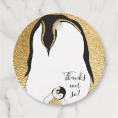 Baby shower Pinguïn Bedankjes Labels (Voorkant)