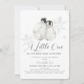 Baby shower Pinguïn Winter Snowflake Blue Boy Kaart (Voorkant)