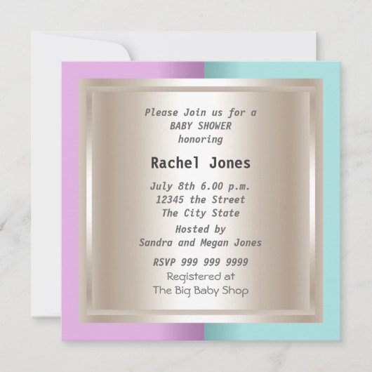 Baby shower Pink Blue Cream Kaart (Voorkant)