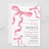 Baby shower Pink Bow Invitation Kaart (Voorkant)