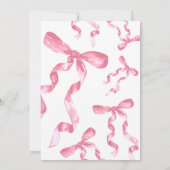 Baby shower Pink Bow Invitation Kaart (Achterkant)