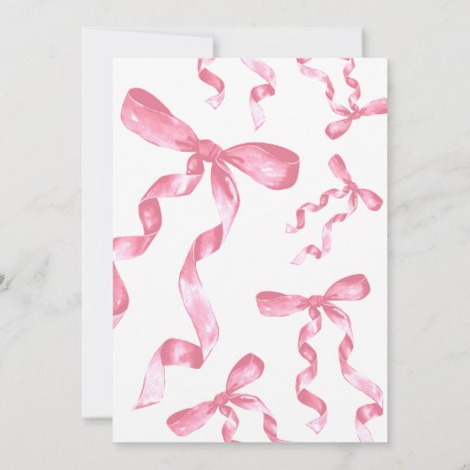 Baby shower Pink Bow Invitation Kaart (Achterkant)