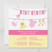 Baby shower Pink Girl Uitnodiging (Voorkant)
