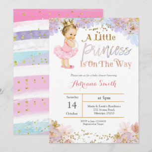 Baby shower Pink Gold Princess Kaart