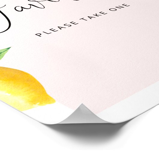 Baby shower Pink Lemons Favors Poster (Hoek)