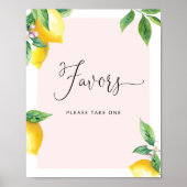 Baby shower Pink Lemons Favors Poster (Voorkant)