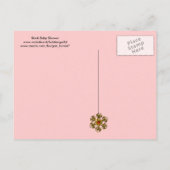 BABY SHOWER Pink STORK EN BABIES Uitnodiging Briefkaart (Achterkant)