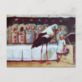 BABY SHOWER Pink STORK EN BABIES Uitnodiging Briefkaart (Voorkant)