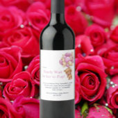 baby shower pink teddy wijn etiket