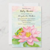 Baby Shower Pink Waterlily & Tree Frog Kaart (Voorkant)